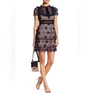 Few Moda New York American Lady Navy Lace Mini Dress Size S NWT